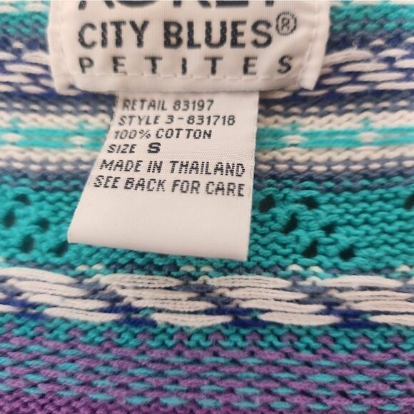 Koret City Blues Vtg SP 100% Cotton Lslvs V-neckKnitted Pockets Women’sCardigan. - Picture 2 of 4